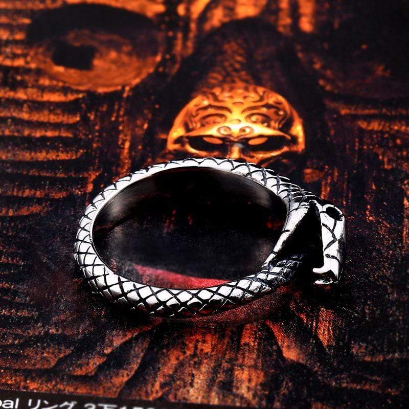 Men's Gothic Punk Slender Snake Ring