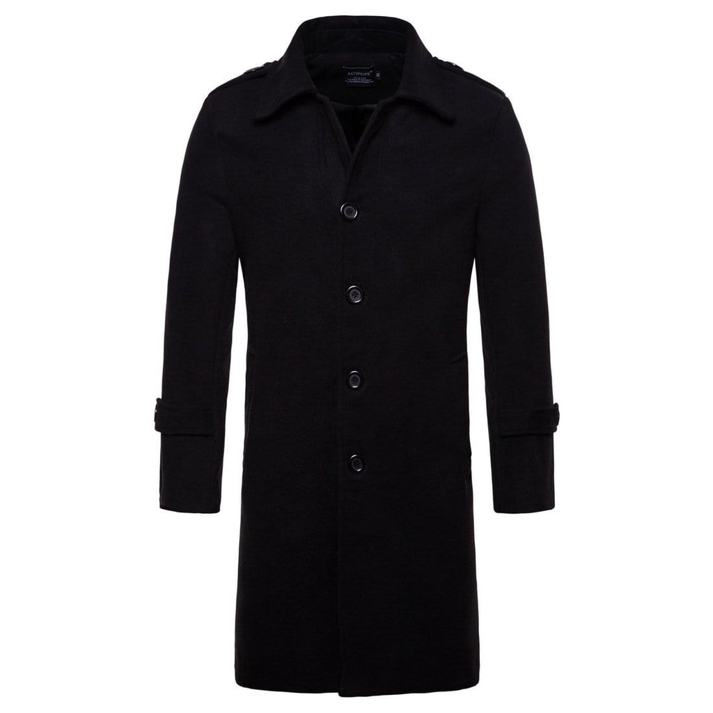 Men's Gothic Pure Color Single-breasted Long Coats