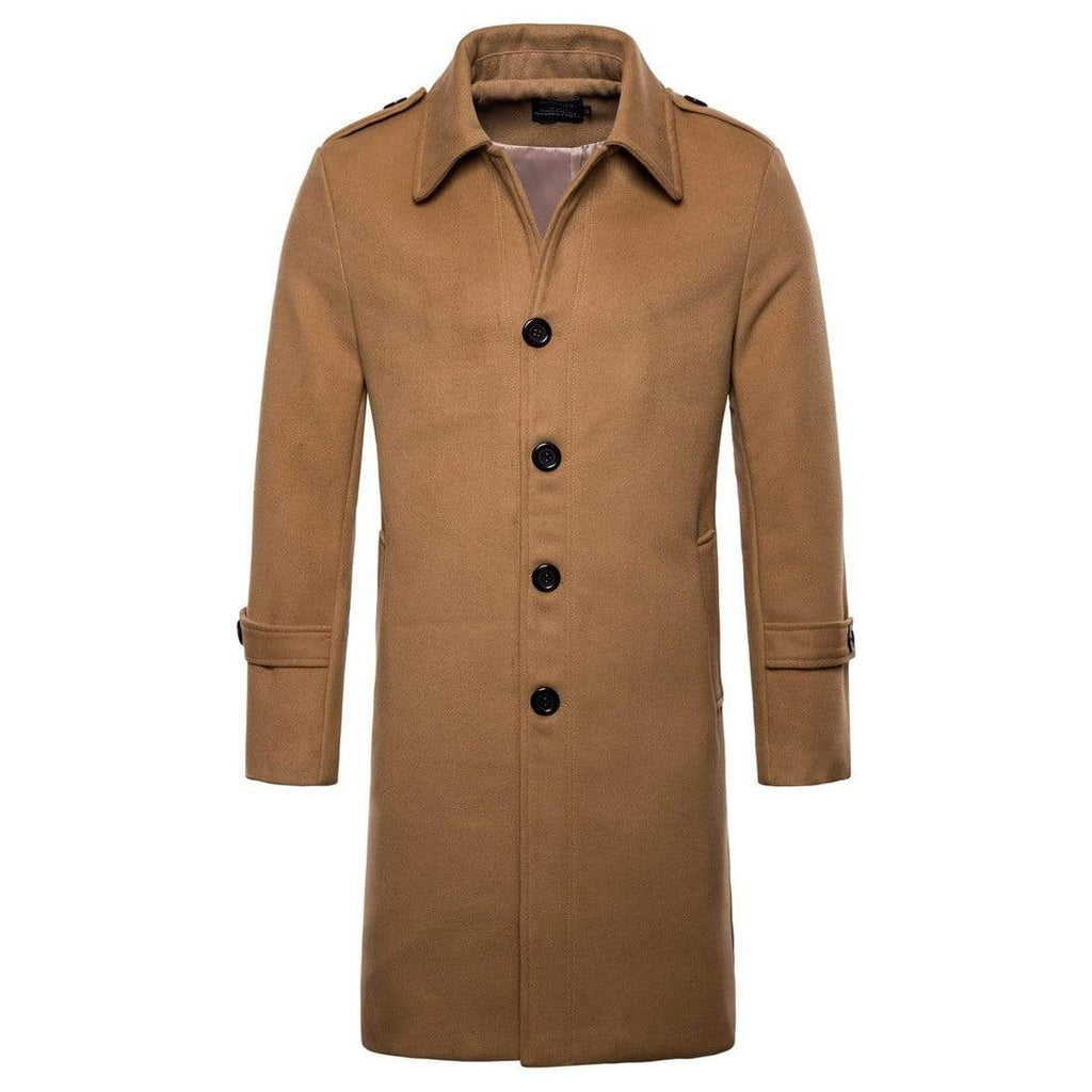 Men's Gothic Pure Color Single-breasted Long Coats