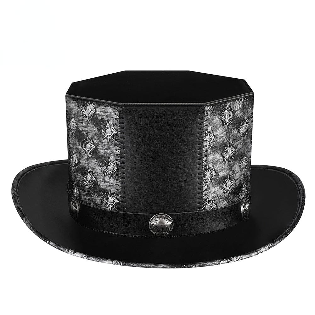 Kobine Men's Gothic Strappy Eyes Embroidered Hat