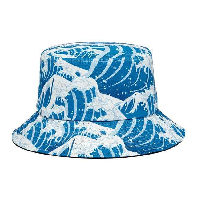 Men's Hip Hop Wave Printed Blue Hat