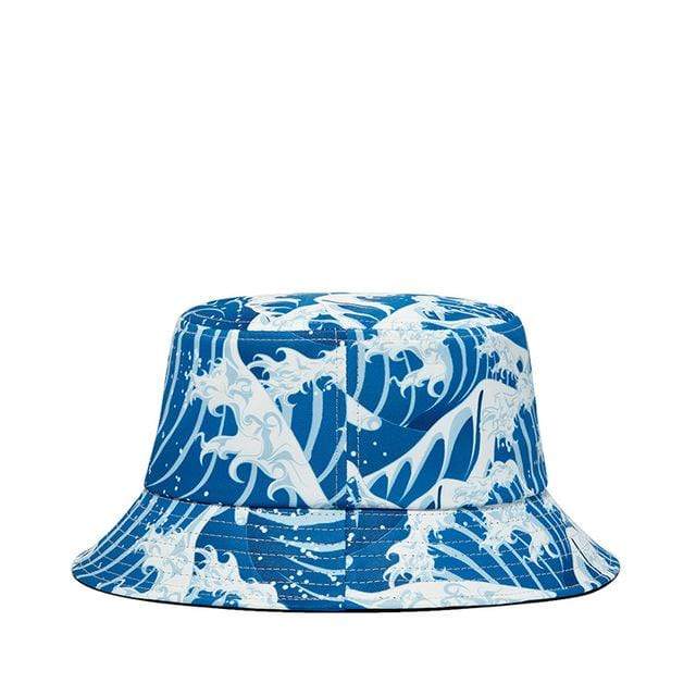 Men's Hip Hop Wave Printed Blue Hat