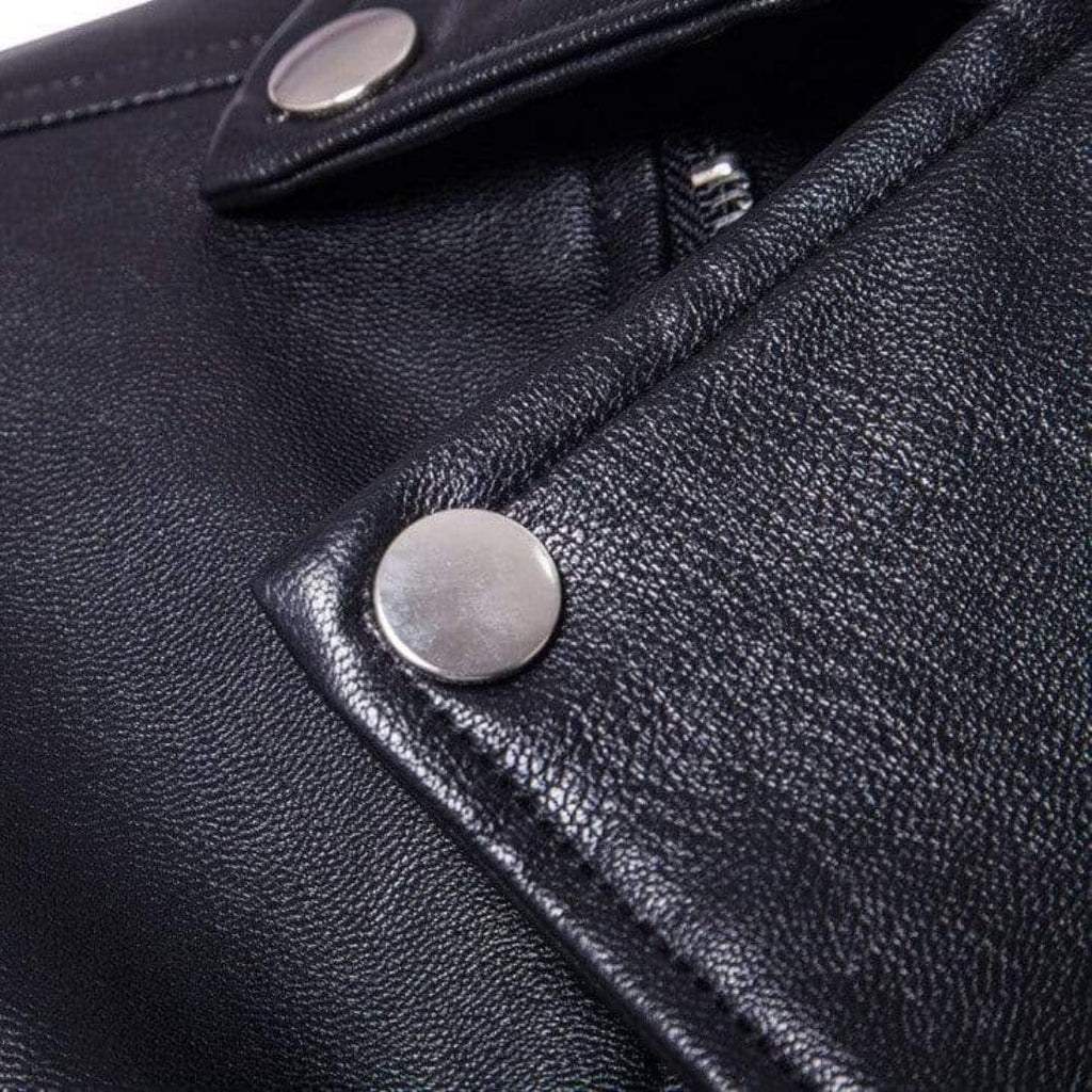 Kobine Men's Multi Zipper Faux Leather Moto Jacket
