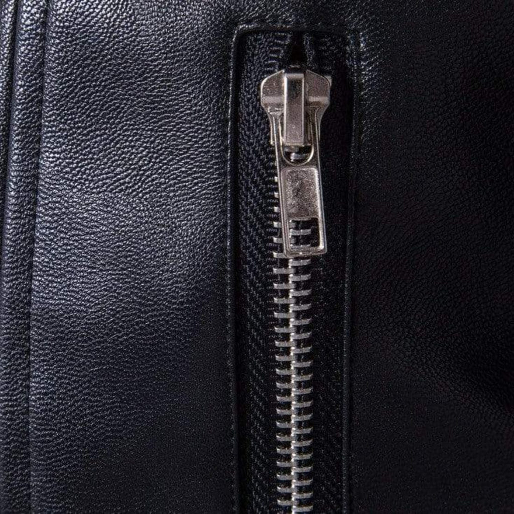 Kobine Men's Multi Zipper Faux Leather Moto Jacket
