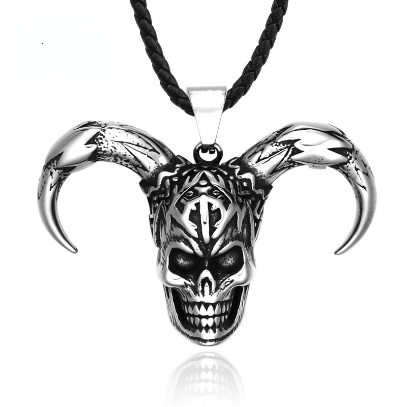Men's Punk Antelope Skull Necklace