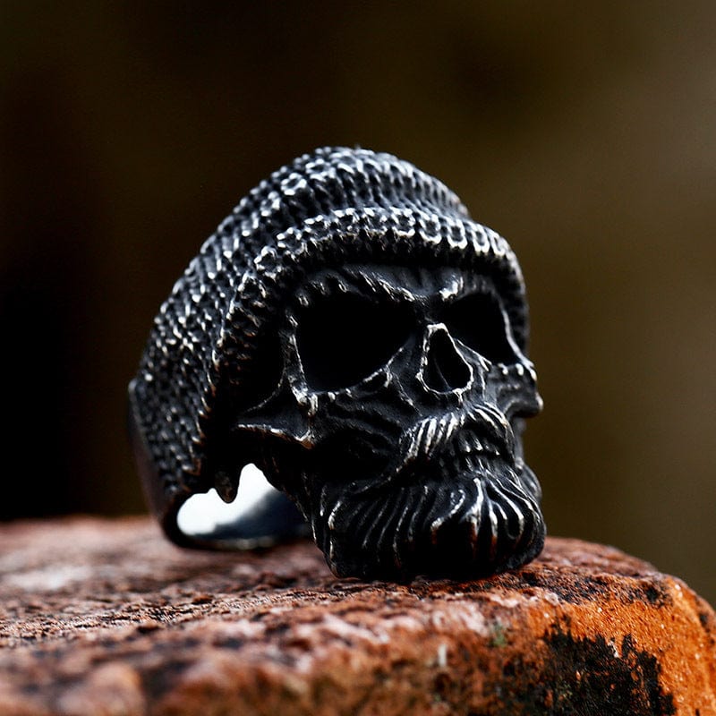 Kobine Men's Punk Bearded Skull Ring