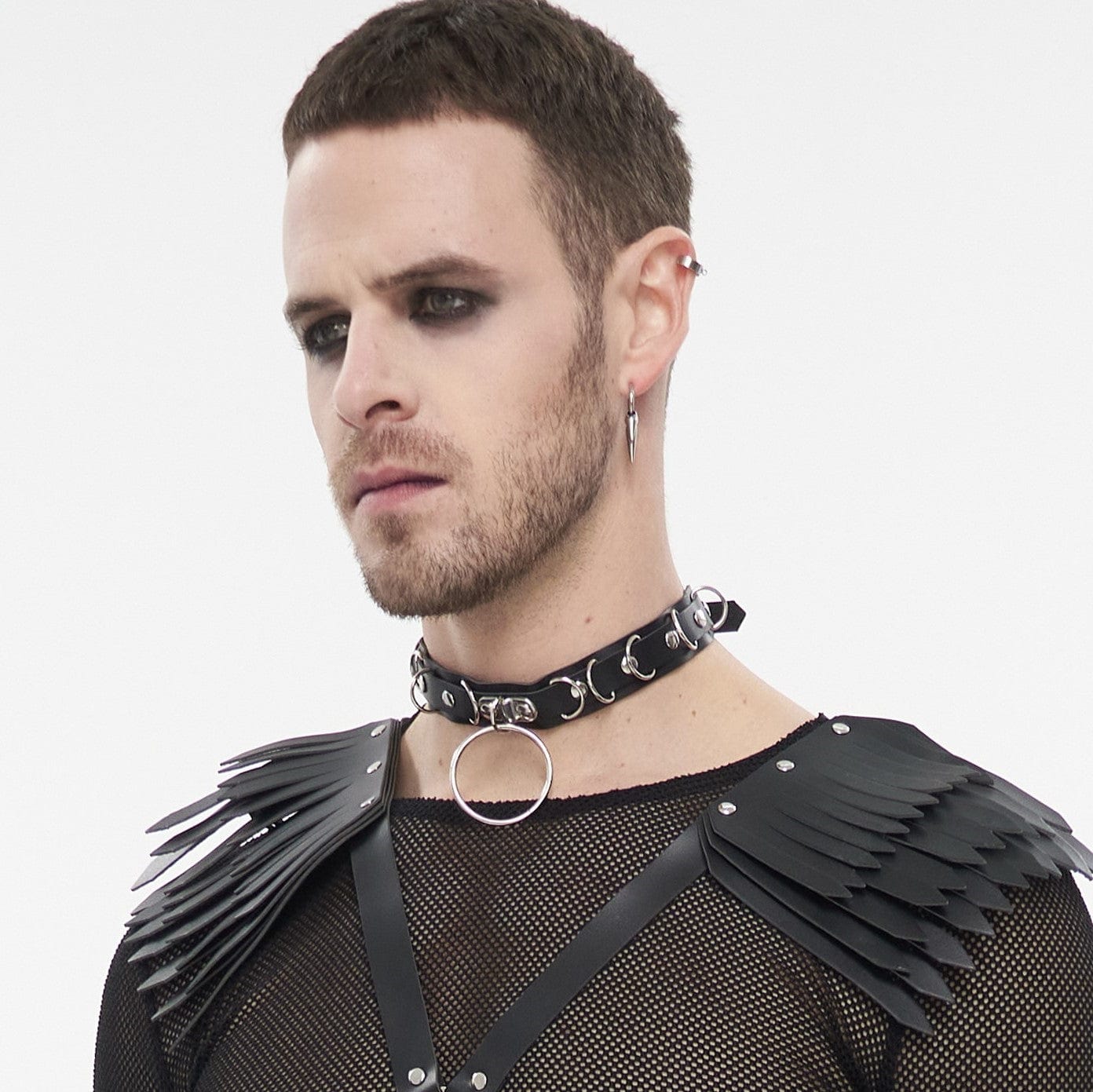 Men's Punk Star Big Ring Faux Leather Choker – Punk Design
