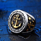 Anillos de ancla de barco punk para hombre