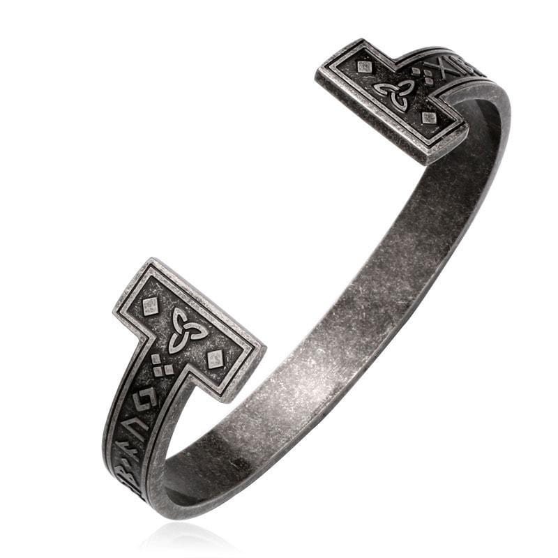 Men's Punk Bronze Rune Opening Titanium Steel Bracelet