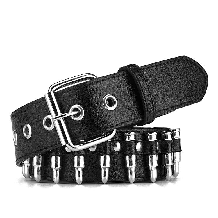 Kobine Men's Punk Bullets Faux Leather Belt
