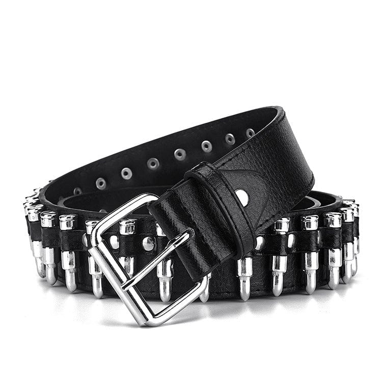 Kobine Men's Punk Bullets Faux Leather Belt