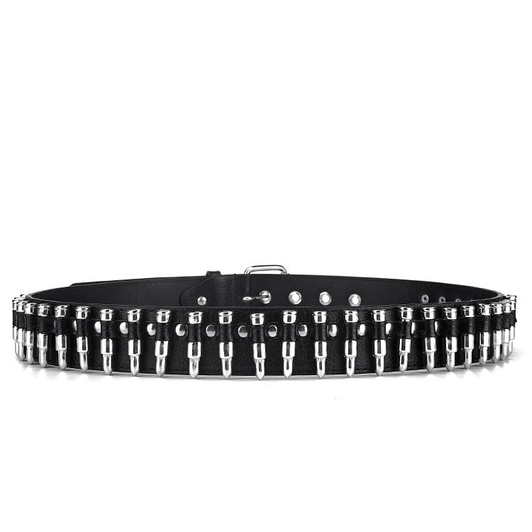 Kobine Men's Punk Bullets Faux Leather Belt