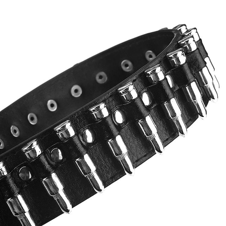 Kobine Men's Punk Bullets Faux Leather Belt