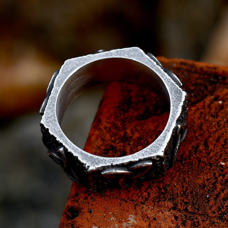 Kobine Men's Punk Celtic Knot Hexagon Ring