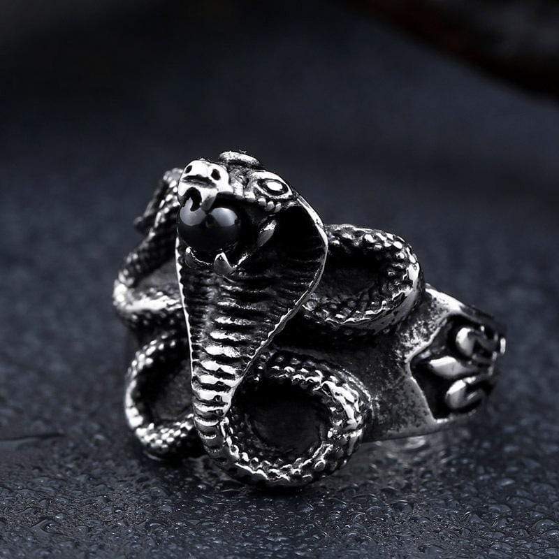 Anillos de cuentas Punk Cobra para hombre