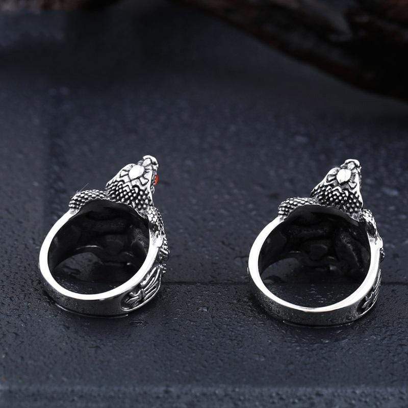 Anillos de cuentas Punk Cobra para hombre