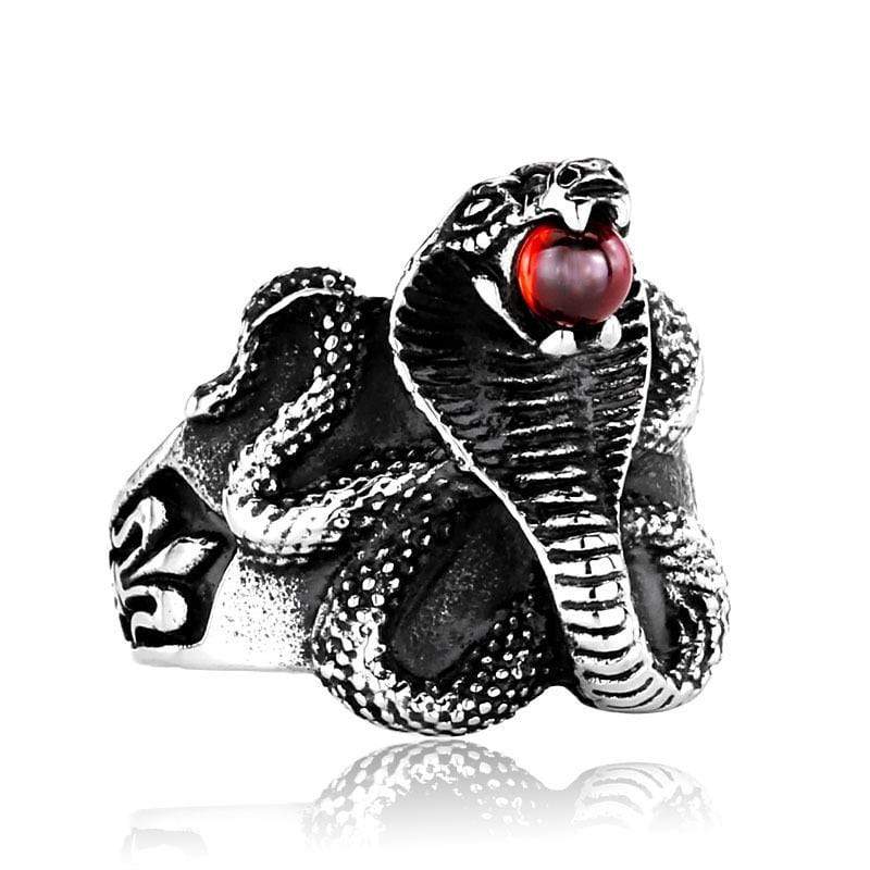 Anillos de cuentas Punk Cobra para hombre
