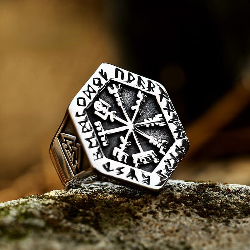 Kobine Men's Punk Compass Ring