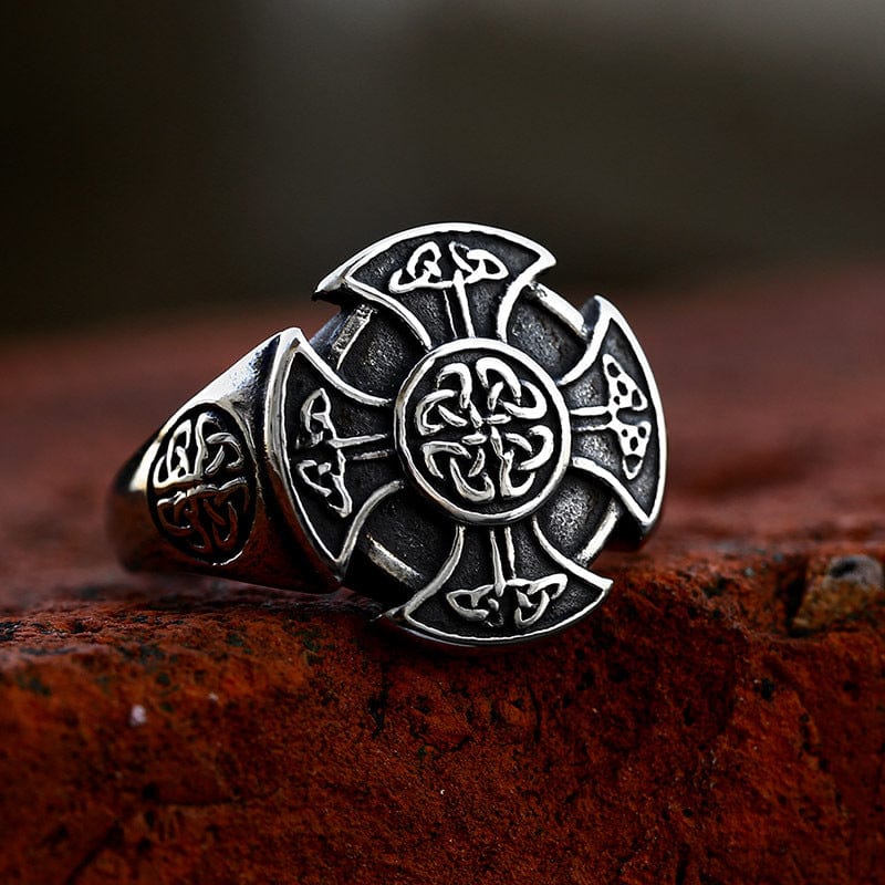 Kobine Men's Punk Cross Celtic Knot Ring
