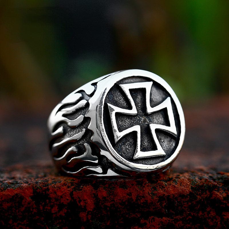 Men's Punk Cross Flame Ring – Punk Design