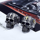 Anillos de calavera Punk Cross para hombre