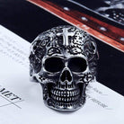 Anillos de calavera Punk Cross para hombre