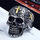 Anillos de calavera Punk Cross para hombre