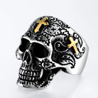 Anillos de calavera Punk Cross para hombre