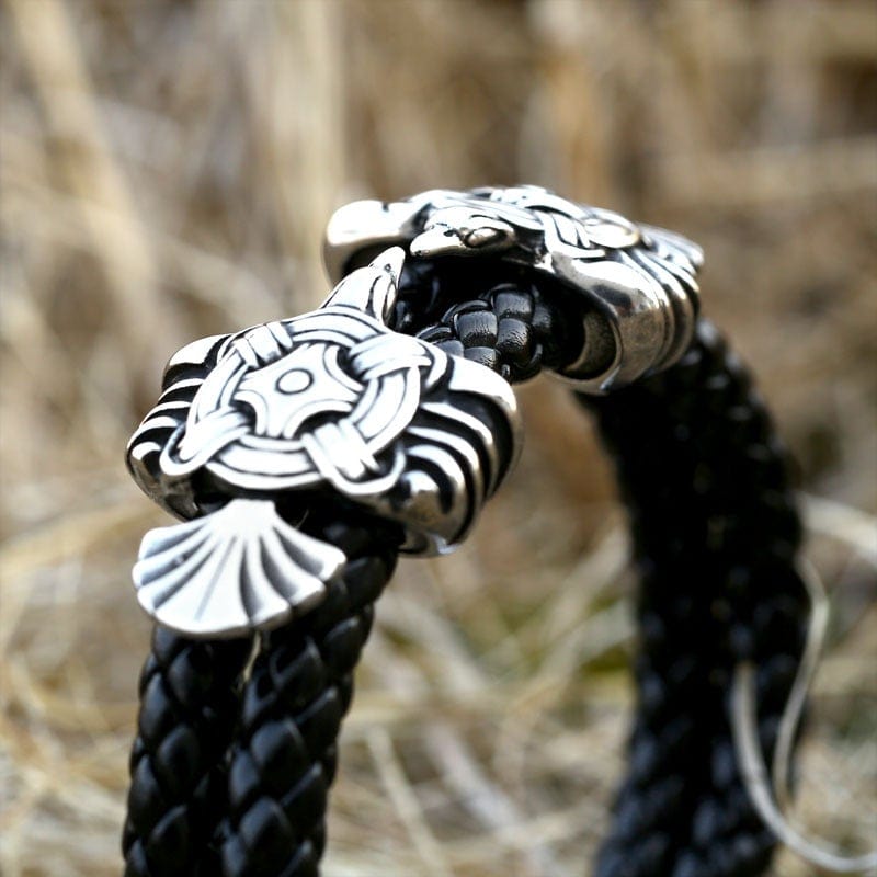 Kobine Men's Punk Crow Carved Bracelet