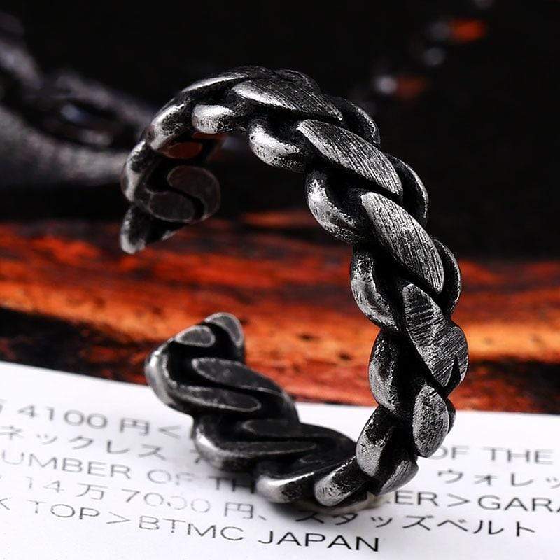 Anillos de trigo con recorte punk para hombre