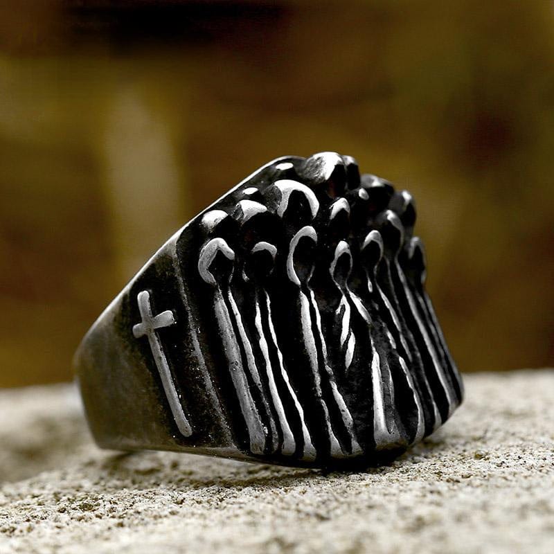 Kobine Men's Punk Death Cloak Ring