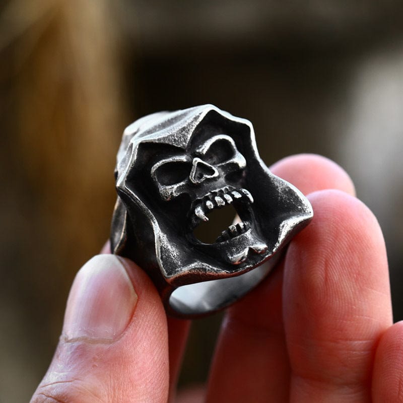 Kobine Men's Punk Death Skull Ring