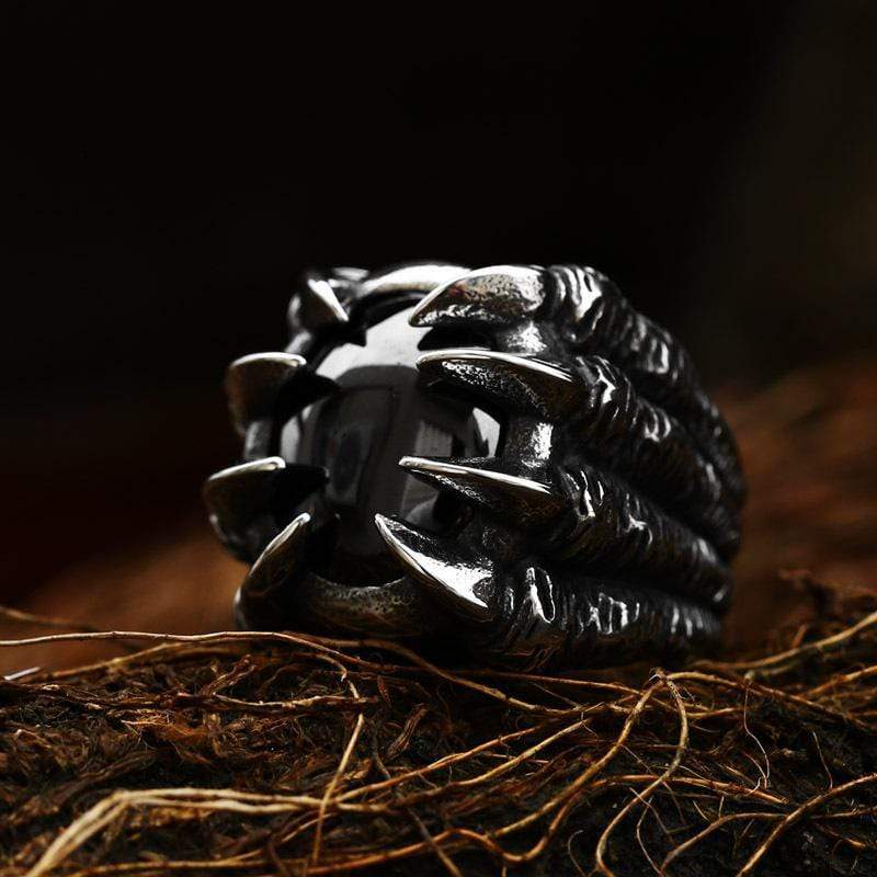 Kobine Men's Punk Dragon Claw Ruby Ring