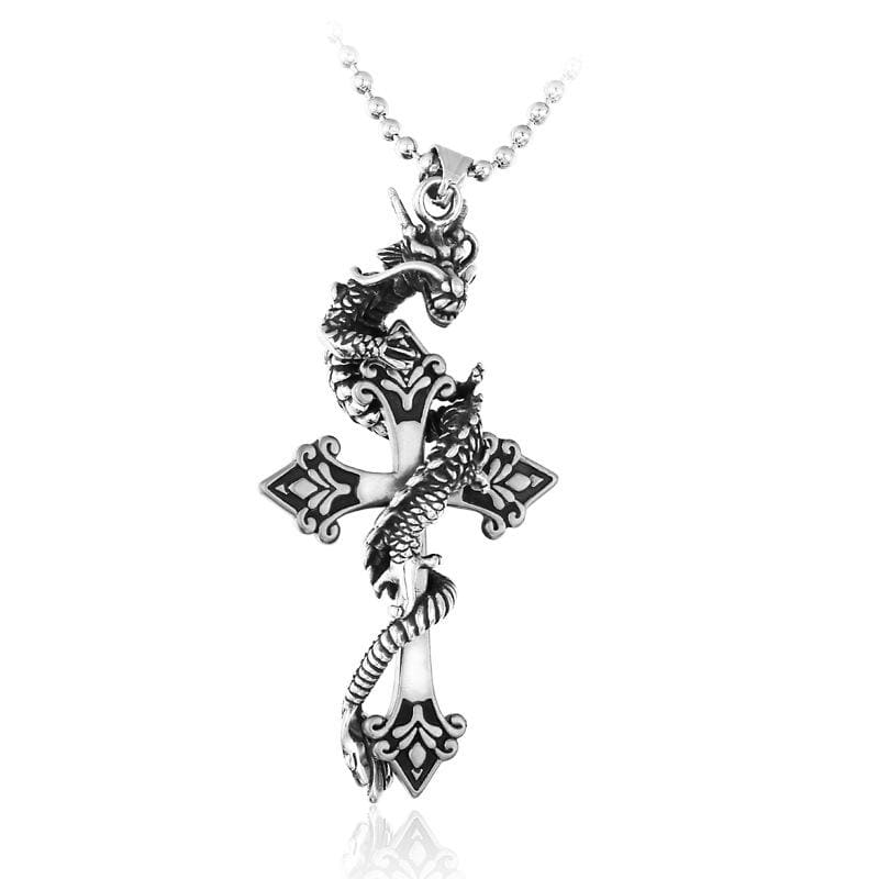Men's Punk Dragon Cross Necklaces