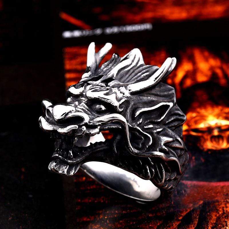 Men's Punk Dragon's Head Ring