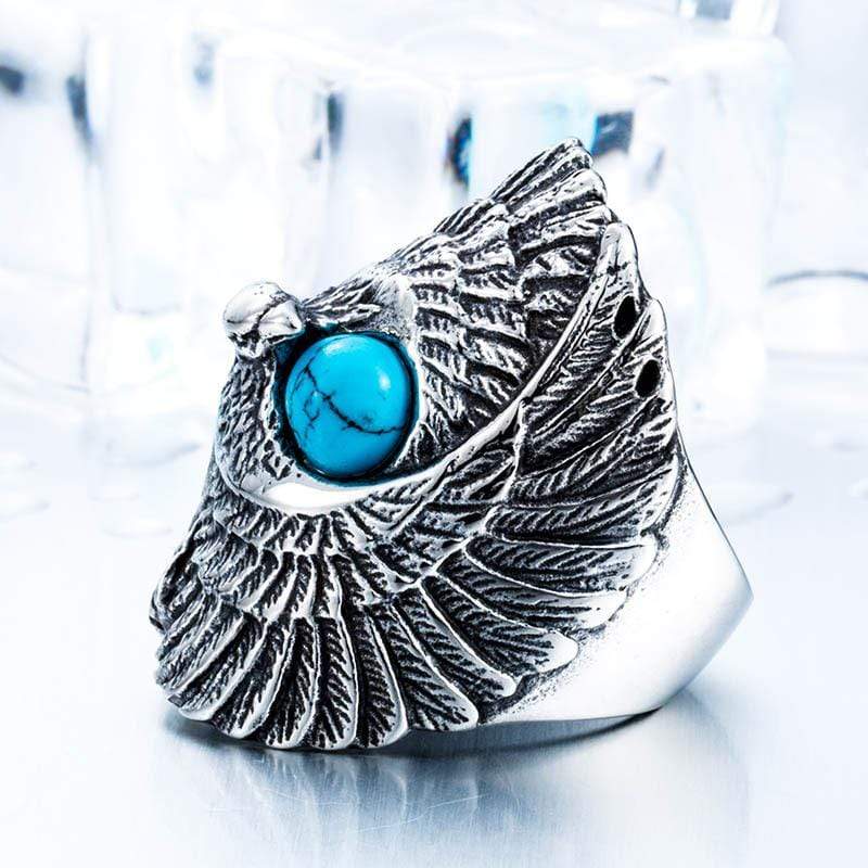 Anillos Punk Eagle Turquesa para hombre