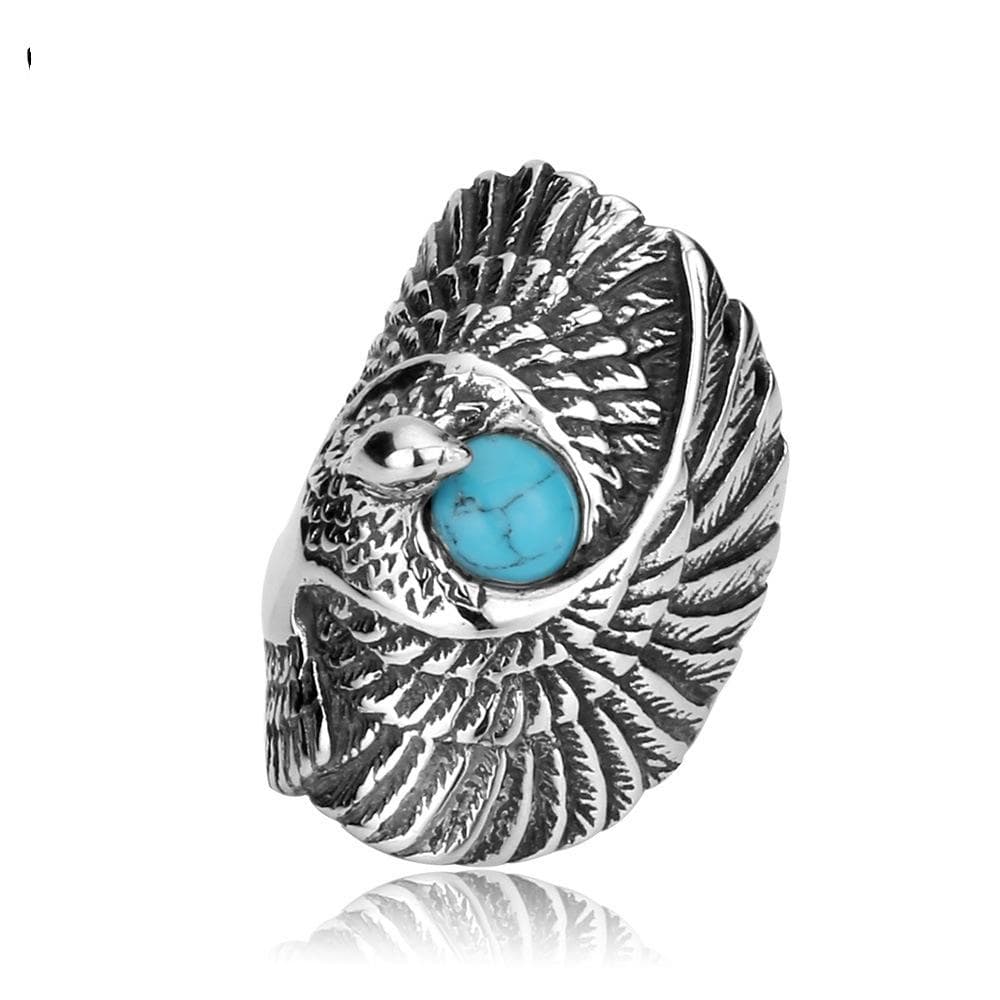 Anillos Punk Eagle Turquesa para hombre