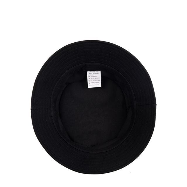 Men's Punk Faux Leather Black Floppy Visor Bucket Hat