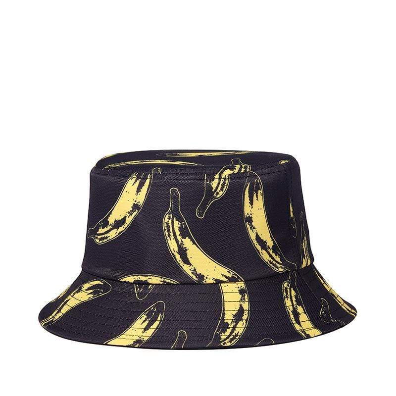 Men's Banana Printed Sun Protection Floppy Visor Bucket Hat