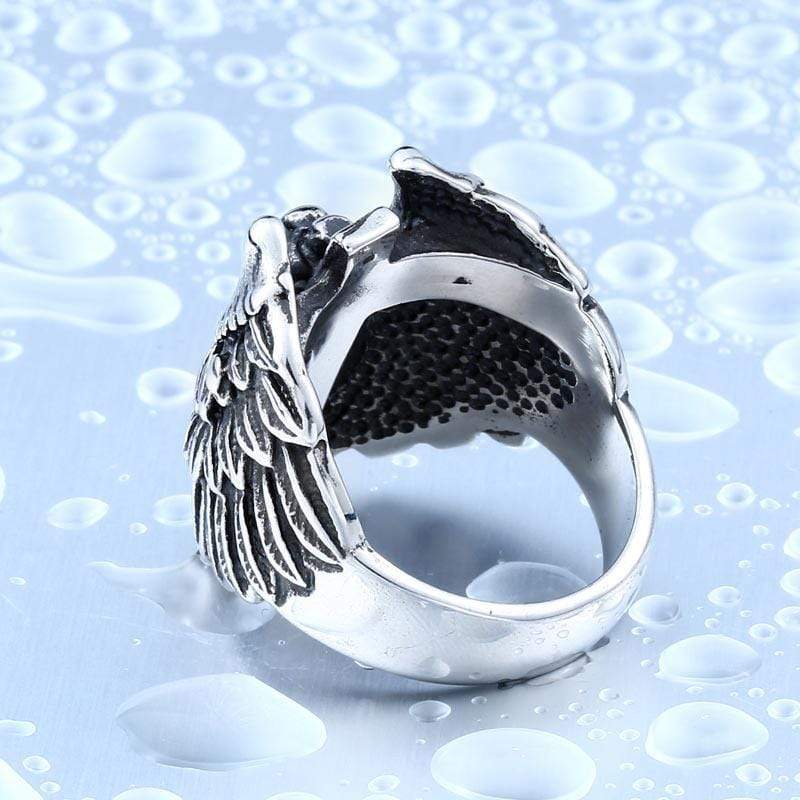 Anillos de cruz de plumas punk para hombre