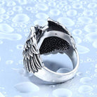 Anillos de cruz de plumas punk para hombre