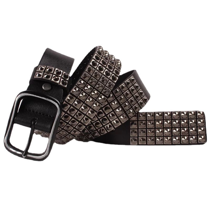 Kobine Men's Punk Full Rivets Leather Belt