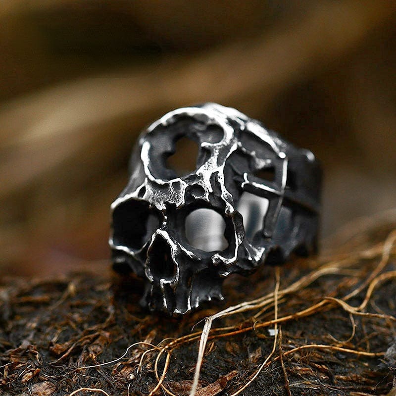 Kobine Men's Punk Hollow Skull Ring