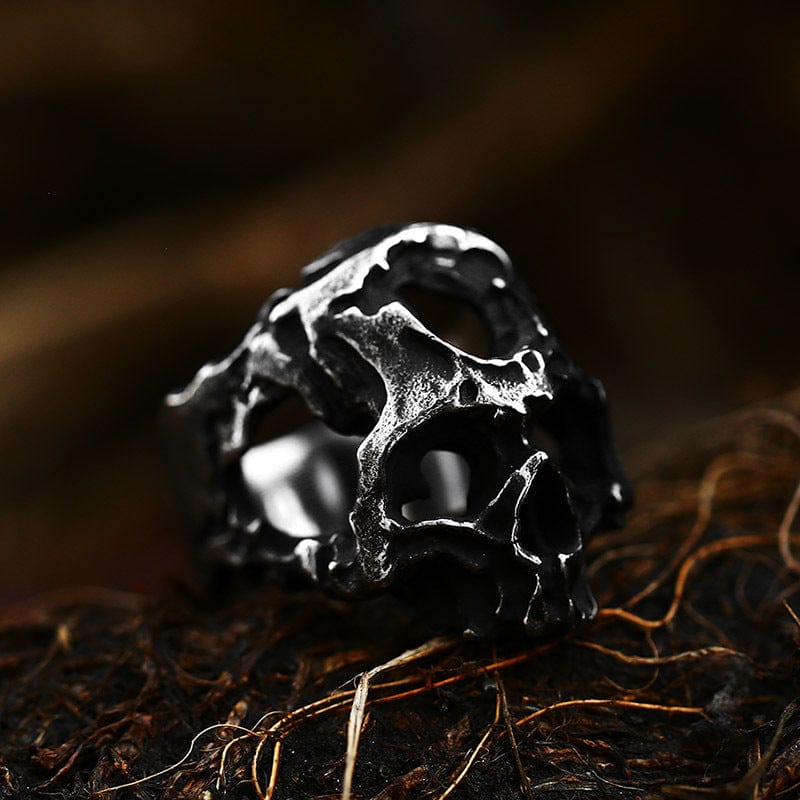 Kobine Men's Punk Hollow Skull Ring