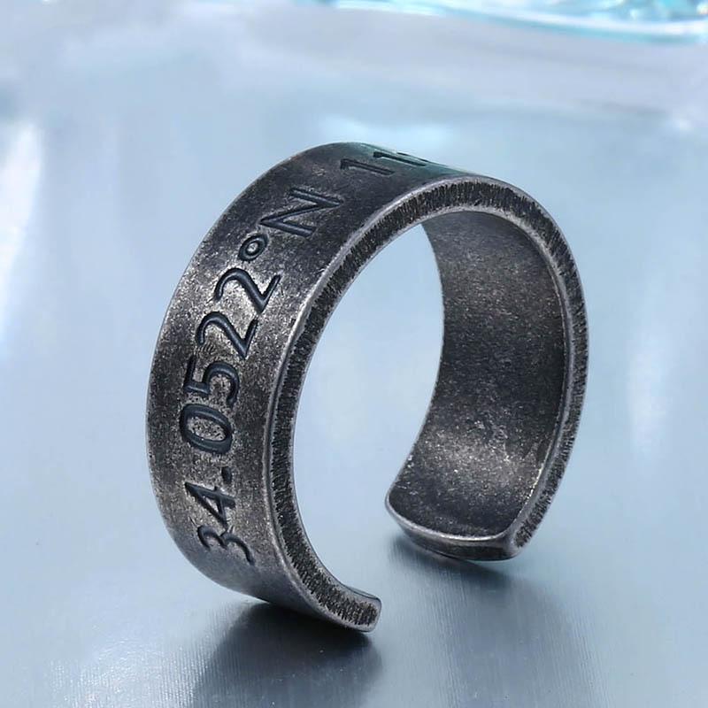 Anillos de latitud y longitud Punk Horizon para hombre