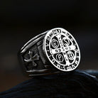 Kobine Men's Punk Letter Carved Ring