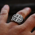 Kobine Men's Punk Letter Carved Ring