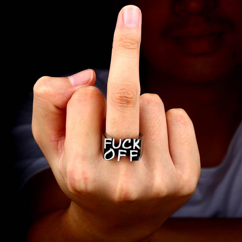 Men's Punk Letter Ring