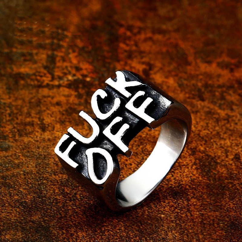 Men's Punk Letter Ring