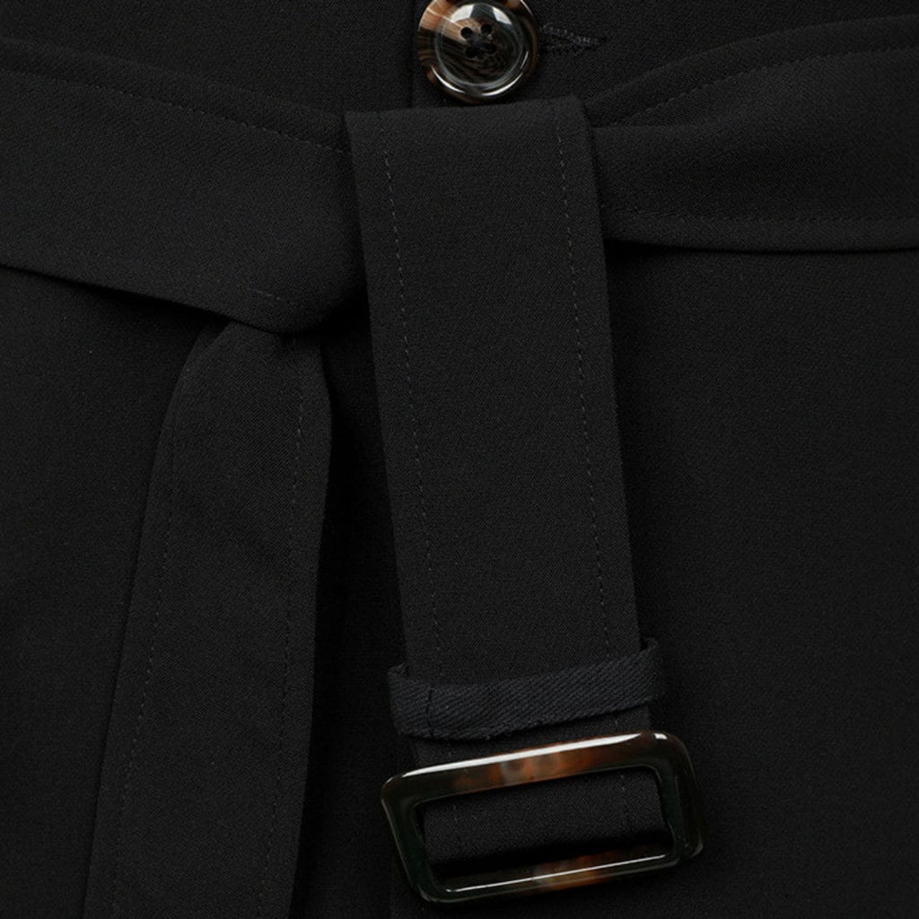 Kobine Men's Punk Multi-pocket Suit Coat with Belt